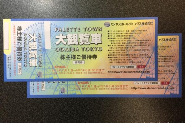 サノヤス株主優待大観覧車搭乗券