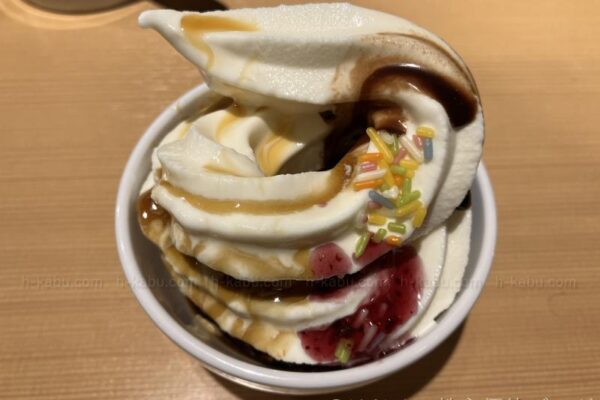 カルビ大将 ソフトクリーム　チョコ キャラベル ブルーベリー 黒蜜