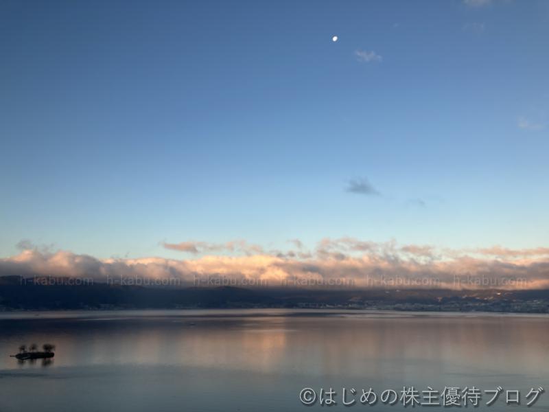 ホテル紅や 湖側 湖陽KOYOU　客室からの風景 早朝