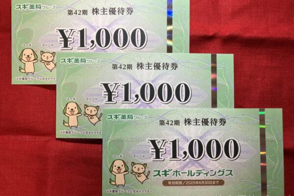 スギホールディングス株主優待券