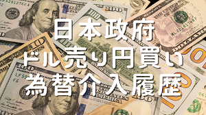 日本政府によるドル売り・円買い為替介入履歴