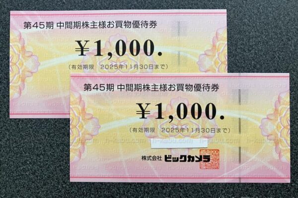 ビックカメラ株主優待券