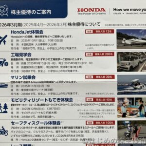 本田技研工業株主優待案内